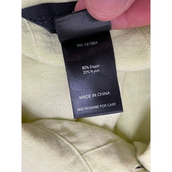 Ali Miles Women's L Yellow Button-Up Shirt Rayon Tunic Lagenlook Utility Resort - Picture 4 of 10